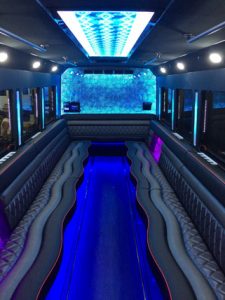 Party Bus Interior Blue Lights